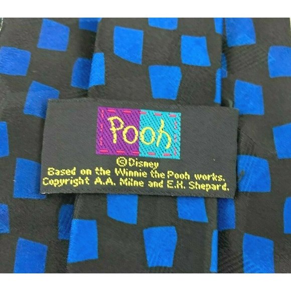 Pooh Men's Novelty Necktie: Winnie The Pooh & Tigger w/ Balloon. Blue. Poly. VGC - Picture 4 of 5